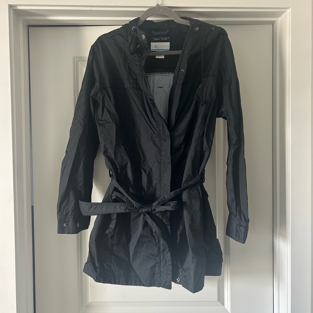 Columbia Women's Black Belted Rain Trench Coat